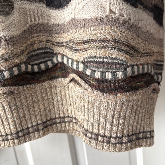 Norm Thompson Vintage Sweater Mens Textured Coogi Style Brown Medium - Picture 6 of 13